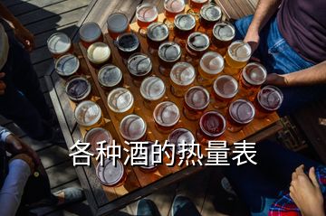 各種酒的熱量表