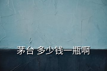 茅臺(tái) 多少錢(qián)一瓶啊