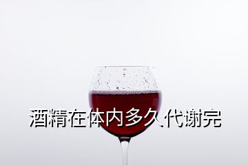 酒精在體內多久代謝完