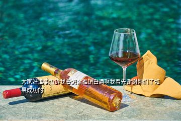 大家好誰(shuí)能告訴我要怎么推銷白酒啊我著先謝謝你們了如果成功的