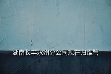 湖南長(zhǎng)豐永州分公司現(xiàn)在歸誰管