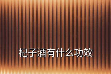 杞子酒有什么功效