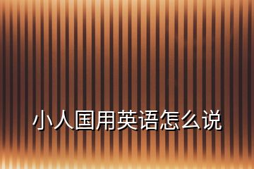 小人國用英語怎么說