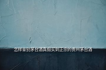 怎樣鑒別茅臺(tái)酒真假買(mǎi)到正宗的貴州茅臺(tái)酒
