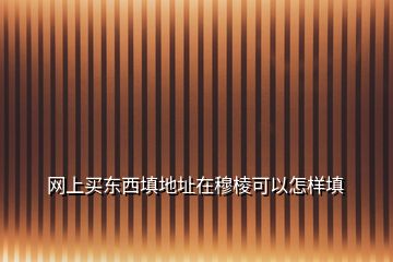 網(wǎng)上買(mǎi)東西填地址在穆棱可以怎樣填