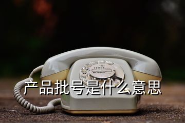 產品批號是什么意思