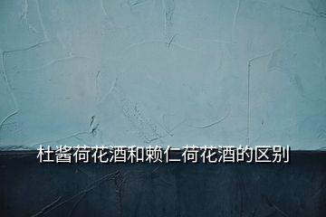 杜醬荷花酒和賴(lài)仁荷花酒的區(qū)別