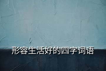 形容生活好的四字詞語