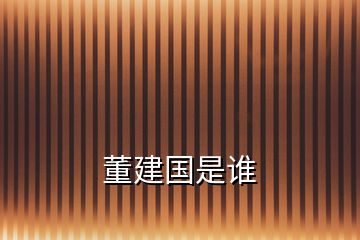 董建國(guó)是誰(shuí)