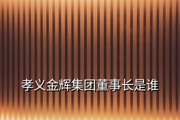 孝義金輝集團(tuán)董事長是誰