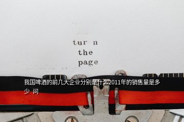 我國(guó)啤酒的前幾大企業(yè)分別是什么2011年的銷售量是多少  問(wèn)