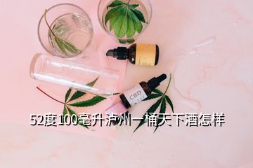 52度100毫升瀘州一桶天下酒怎樣