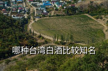 哪種臺灣白酒比較知名