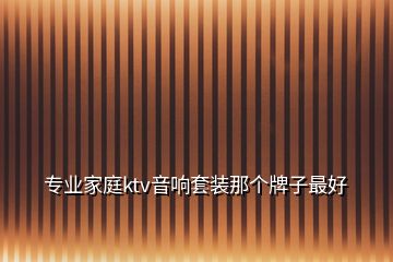 專業(yè)家庭ktv音響套裝那個(gè)牌子最好