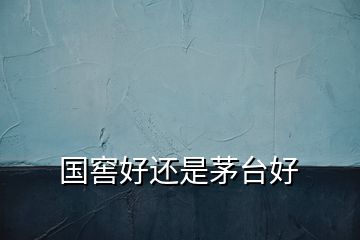 國窖好還是茅臺好