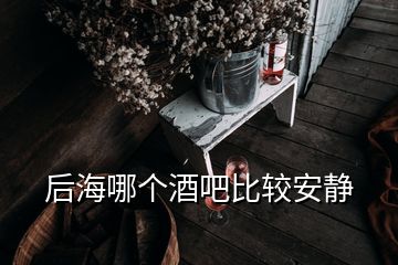 后海哪個酒吧比較安靜