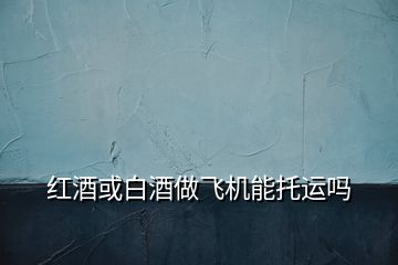 紅酒或白酒做飛機(jī)能托運嗎