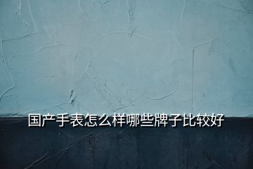 國(guó)產(chǎn)手表怎么樣哪些牌子比較好