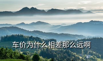 車價為什么相差那么遠啊