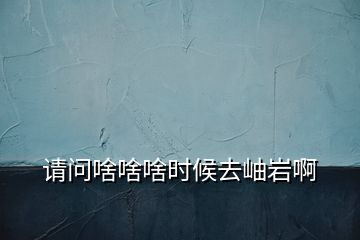 請(qǐng)問(wèn)啥啥啥時(shí)候去岫巖啊