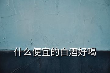 什么便宜的白酒好喝