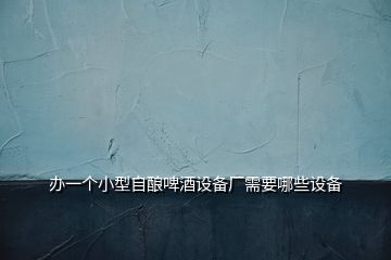 辦一個(gè)小型自釀啤酒設(shè)備廠需要哪些設(shè)備