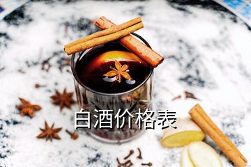 白酒價格表