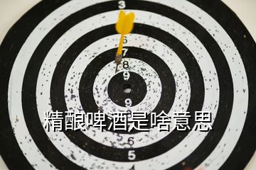 精釀啤酒是啥意思
