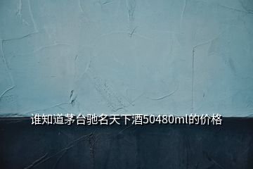 誰知道茅臺馳名天下酒50480ml的價格