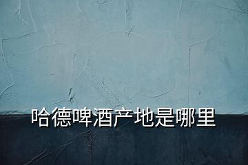 哈德啤酒產地是哪里