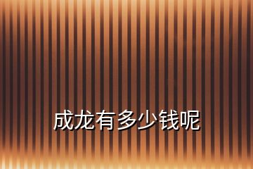 成龍有多少錢(qián)呢