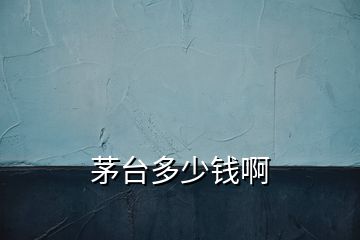 茅臺(tái)多少錢啊