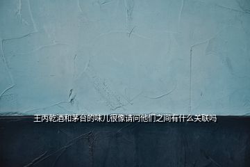 王丙乾酒和茅臺(tái)的味兒很像請問他們之間有什么關(guān)聯(lián)嗎