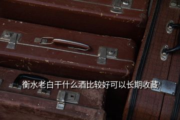 衡水老白干什么酒比較好可以長期收藏