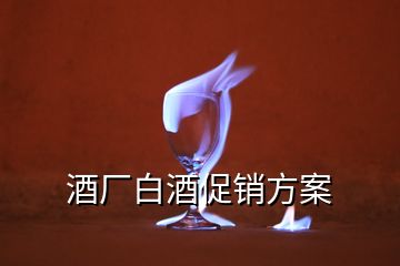 酒廠白酒促銷(xiāo)方案