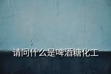請(qǐng)問什么是啤酒糖化工