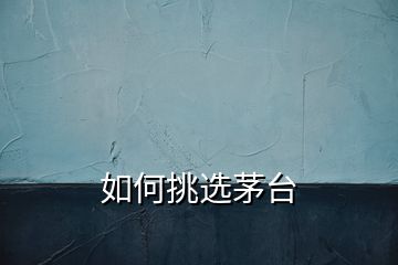 如何挑選茅臺(tái)
