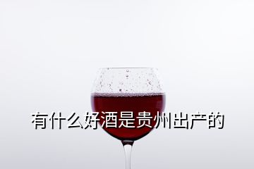 有什么好酒是貴州出產的