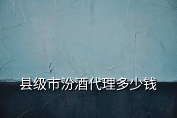 縣級(jí)市汾酒代理多少錢(qián)