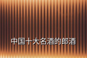 中國(guó)十大名酒的郎酒