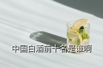 中國(guó)白酒前十名是誰啊