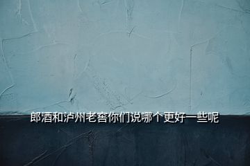 郎酒和瀘州老窖你們說(shuō)哪個(gè)更好一些呢
