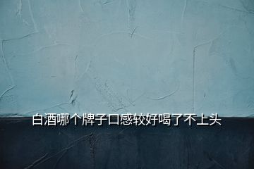 白酒哪個(gè)牌子口感較好喝了不上頭