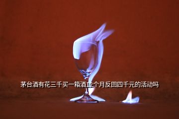 茅臺(tái)酒有花三千買一箱酒12個(gè)月反回四千元的活動(dòng)嗎