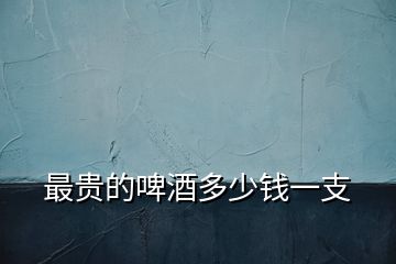 最貴的啤酒多少錢(qián)一支
