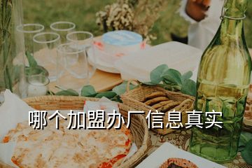 哪個加盟辦廠信息真實