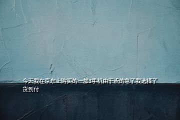 今天我在京東上購買的一加3手機(jī)由于點(diǎn)的急了我選擇了貨到付