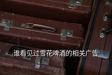 誰(shuí)看見(jiàn)過(guò)雪花啤酒的相關(guān)廣告