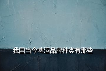 我國(guó)當(dāng)今啤酒品牌種類有那些