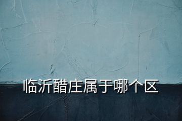 臨沂醋莊屬于哪個區(qū)